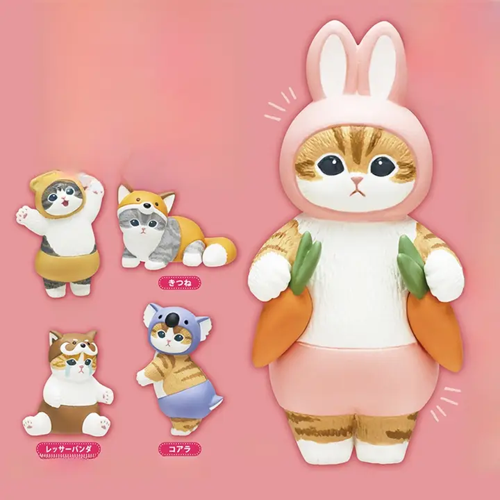 KITAN 猫福シリーズ トイプードルコスチューム ガチャガチャ【ウサギの帽子付き】