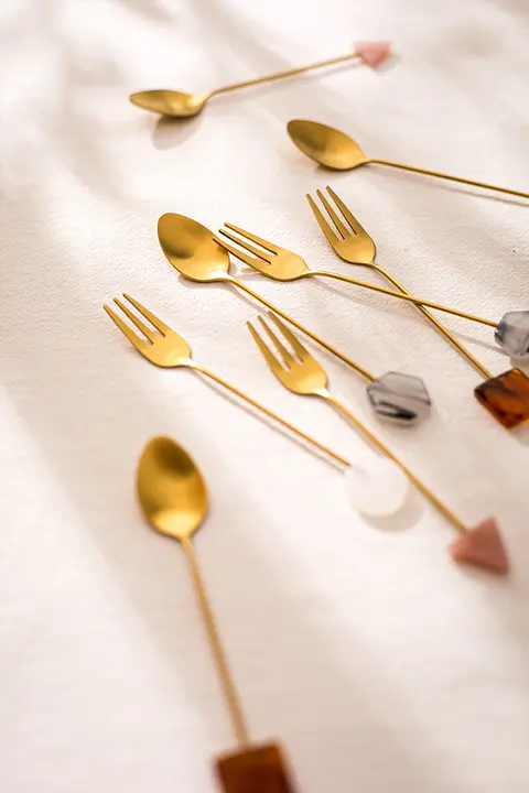 デザートフォーク フルーツフォーク ケーキフォーク カフェスプーン ステンレス おしゃれ 上品 インスタ映え 家庭用