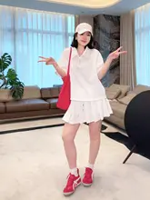 快適なカジュアルセットアップ【パンツスカート・スタイルアップ効果】（セットアップ対応）