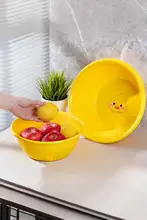 家庭用 大型プラスチック洗面器【耐久性・厚手・イエローダックデザイン】