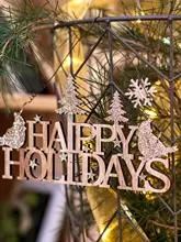 クリスマスデコレーション小木製プレート【メリークリスマス・飾り用・雰囲気作り】