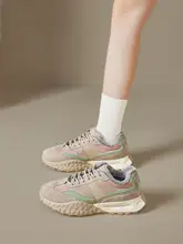 厚底デザインの冬用加绒トレーニングシューズ【暖かく快適・ホワイト・女性用】
