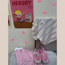 デザイン性のあるバレエ風リボン付き短袖Tシャツ【女性用・アメリカンレトロ】