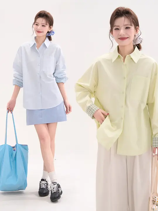 香りのあるチェック柄 袖口デザインシャツ【春用・通勤対応】