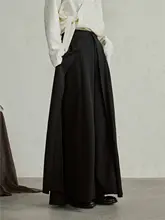 SUNYVONNE マルチウェアハイウエストワイドパンツ【多段デザイン・フィット・黒】