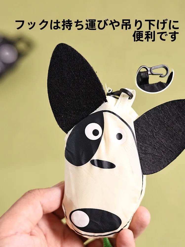 かわいいキャラクターデザインの折りたたみショッピングバッグ：大容量で環境に優しい通勤・買い物に最適