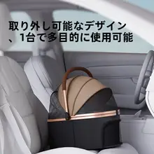 全金属製ペットカート【折りたたみ式・取り外し可能なハンドル・猫犬対応】