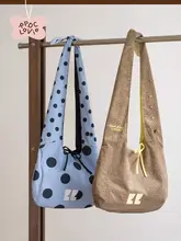 ドット柄 リバーシブルトートバッグ【簡易収納・結びつけデザイン】