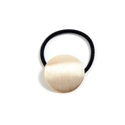 シンプルな幾何学模様のヘアゴム【メタル仕上げ・円形・ヘアアクセサリー】