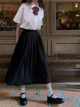 高校生向け 白シャツとロングスカートのセット【学院風・演出・卒業式・運動会用】
