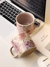 ベハン 美しい花柄マグカップ【家庭用・オフィス用・陶器製】
