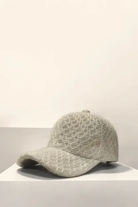 リブ編みダックビルキャップ【秋冬用・シンプルスタイル・顔映え】