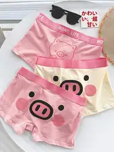 男性用 コットン製 抗菌 メッシュブリーフ【吸汗・快適・可愛い豚柄・ショートパンツ】