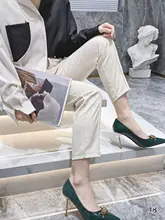 ホワイトラッカーハイヒール【細ヒール・フレンチスタイル・金属バックル付き・春夏用】