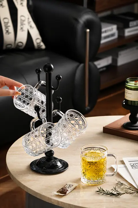 フレンチスタイルのガラス水杯【ヴィンテージ風・高級感・家庭用・果汁用】（セットアップ対応）