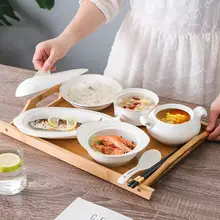 陶器製 母体ケア用食器セット【環境に優しい・フタ付き・スープボウル1人分】