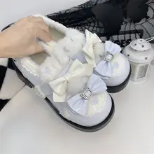厚底丸頭の可愛い保暖学生シューズ【極上の柔らかさ・ロリータスタイル・スウィーツデザイン】