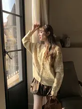 優しいフラワーハンドニットカーディガン【冬用・可愛いデザイン・女性用】