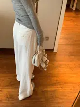 リネンコットン製のシンプルな女性用パンツ【ゆったりとしたデザイン・カジュアルスタイル】