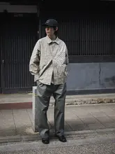 ボックスフィットの軽量チェック柄シャツ【長袖・レトロデザイン・極上の柔らかさ】