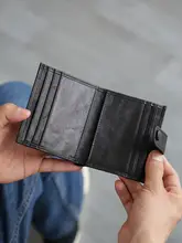 本革メンズ小型カードホルダーミニポータブル第一層牛革