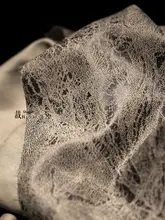 アート風デザインの不規則な裂け目模様の生地【棕色・仿生繊維・レトロスタイル】