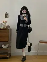 フリンジデザインのロングスリーブワンピース【春用・ゆったりフィット・ウエストシェイプ対応】（セットアップ対応）