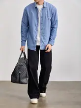 100%天絲ライセセルデニムシャツ【刺繍デザイン・長袖・洗濯可】