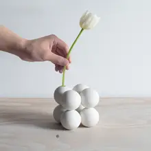 デザイン2x2花器【suomuブランド・マット仕上げ・高温陶器・水培用・単独花瓶】