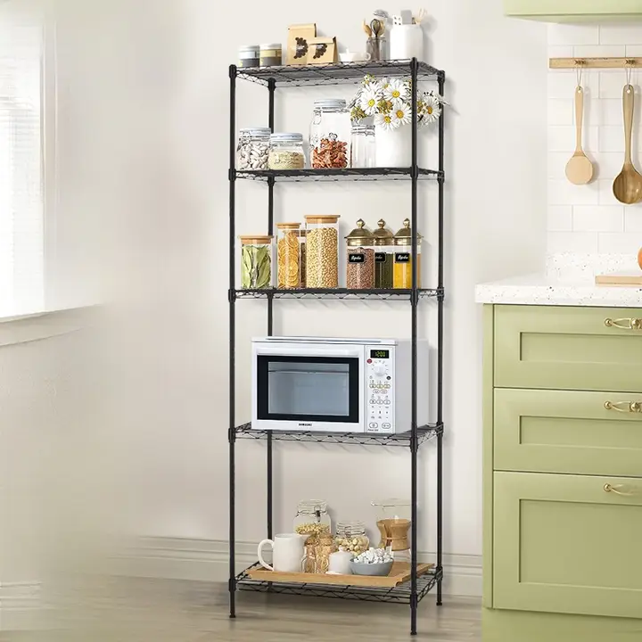 移動可能なキッチン収納ラック【多層・鍋ラック・オーブン・電子レンジ用】