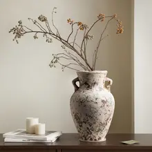 景德镇製 アートデザイン フラワーベース【侘寂風・陶器製・インテリア用】