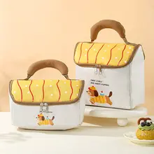 かわいいデザインのボックス型ランチバッグ【お弁当・軽食収納・子供用】