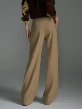 横開きポケット付き カジュアルストレートパンツ【秋用・通勤・極簡デザイン】