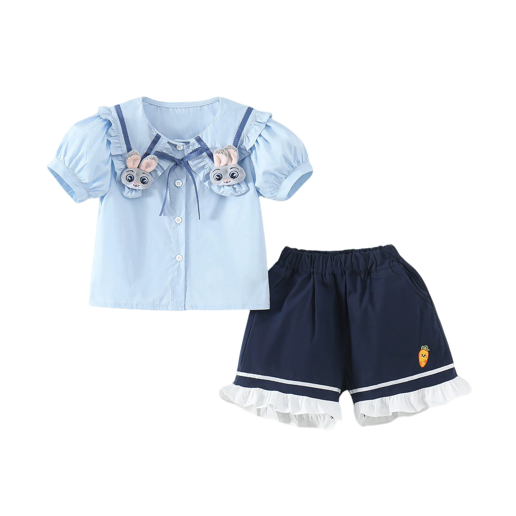 気温20度の日、子供に何を着せるべきか？夏の気温にぴったりな「ウサギデザインのショートパンツとTシャツセット」がベストな理由