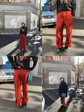 レディース 高ウエスト ワイドレッグデニムパンツ【ヴィンテージ感・ストレート・フィット】