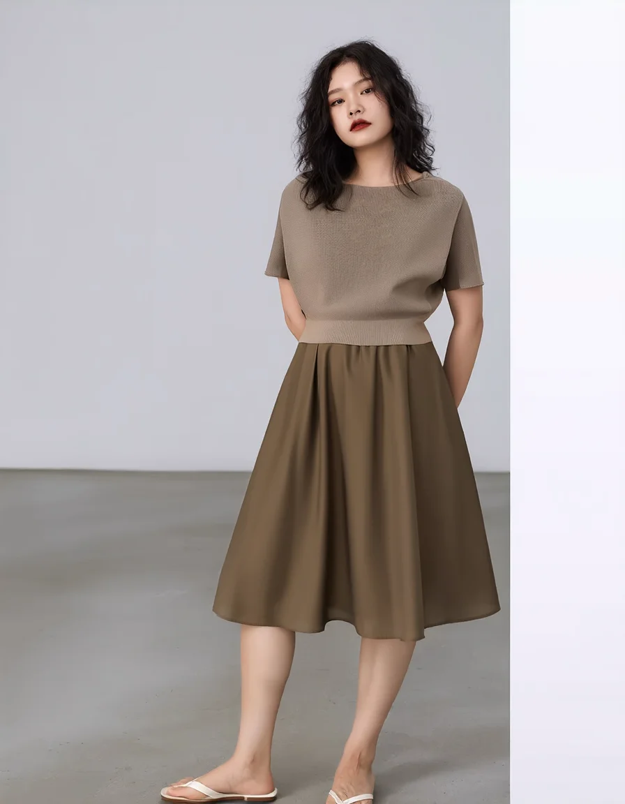 大人可愛い服 40代コーデ 完全ガイド｜不規則ウエストAラインドレスの着こなしポイント