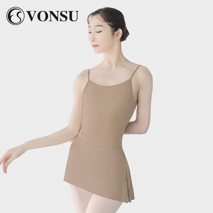 女性用バレエダンスウェア【高クロスストラップ・極上の柔らかさ・練習用・胸パッド付き】