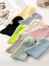 女性用 綿製秋用防臭中筒ソックス【カラフル・トレンド・長さ】