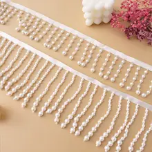 重工パールフリンジデコレーション DIY用ビーズカーテン【漢服・旗袍・袖口用・ビーズ編み込み】