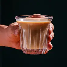 アメリカンスタイルのアイスコーヒーカップ【グラス製・ラテ対応・おしゃれなデザイン】