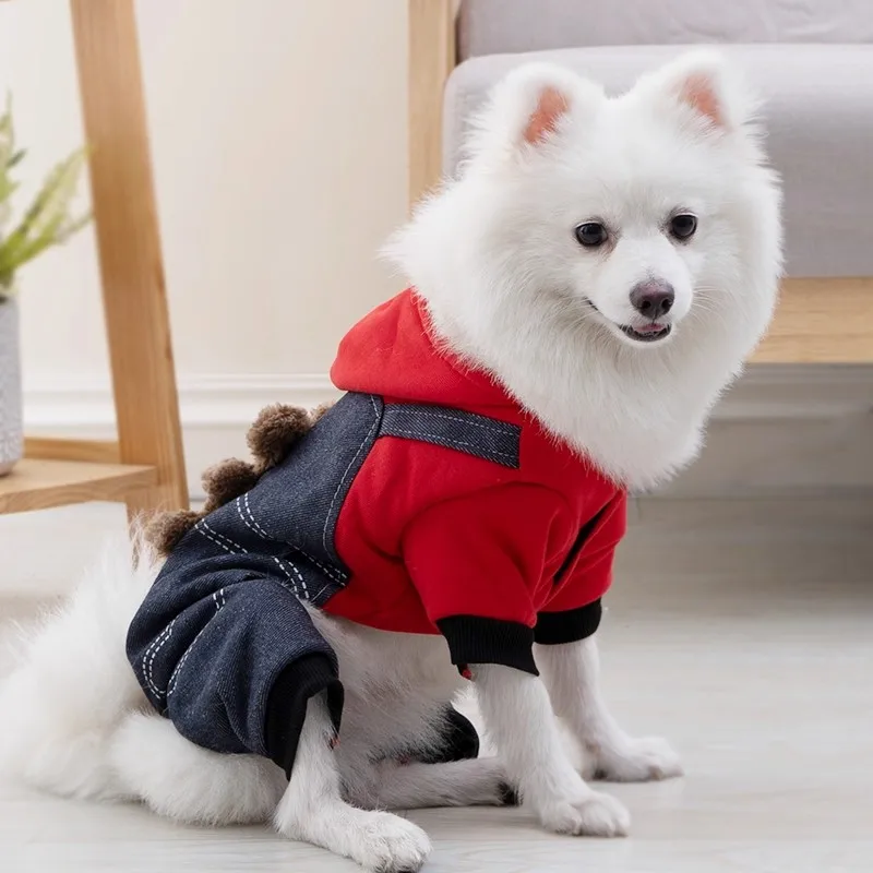 かわいい小型犬ハーネス おすすめモデル：阿莫尔 デニムパッチワークフードウェアの実用性と適用シーン