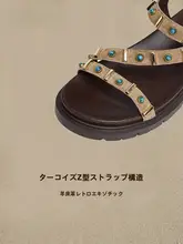 厚底リラクシーサンダル【ローマ風・女性用・ヴィンテージデザイン】（セットアップ対応）