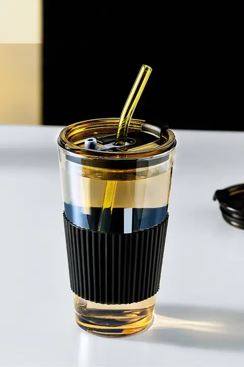 ガラスカップ 女性 男性 持ち運び可能 耐熱 飲水 冷温飲料