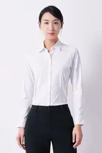 シャツ 女性 長袖 単色 白色 ワーキングウェア 四季 通勤 仕事用