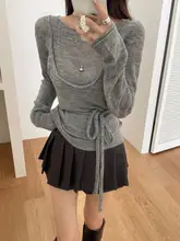 秋のトレンド！絶妙なレイヤードデザインのニットタンクトップ【極上の柔らかさ・女性用】（セットアップ対応）