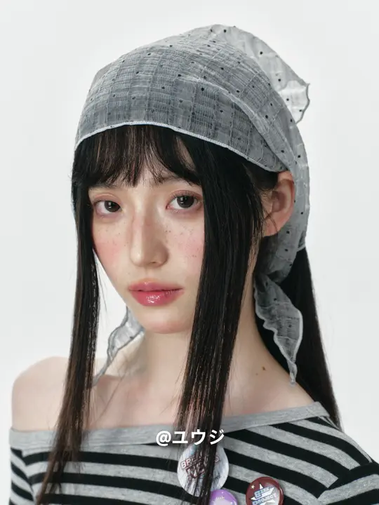春夏用の半透明三角巾【ファッショナブル・薄手・韓国風】