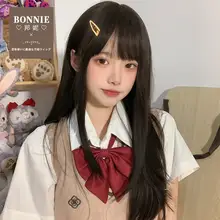 ロリータスタイルのウィッグ【リアルな黒のストレートロングヘア】