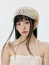三角バンダナ ヘッドスカーフ レディース スパンコール 透かし編み ニット 韓流 インスタ映え おしゃれ トレンド ヘアアクセサリー アウトドア お出かけ 春夏