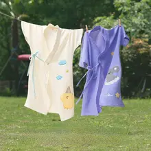 抗菌子供用バスローブ【夏秋用・薄手・純綿・速乾・可愛いデザイン】（セットアップ対応）