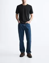 メンズ秋季カジュアルクルーネックTシャツ【フィット感・フランス風】